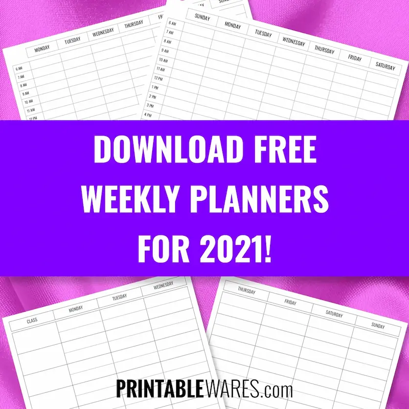 Cute Weekly Planner PDF Printable Template 2022 (FREE)
