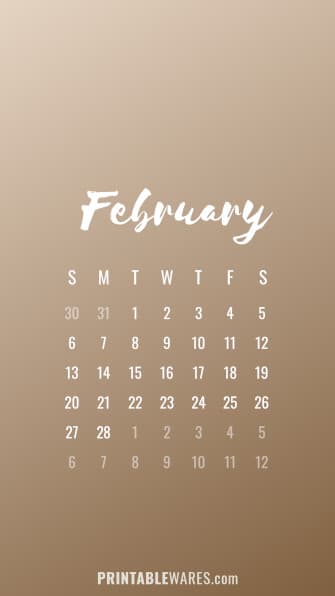 Beige Calendar Wallpaper for iPhone and Android