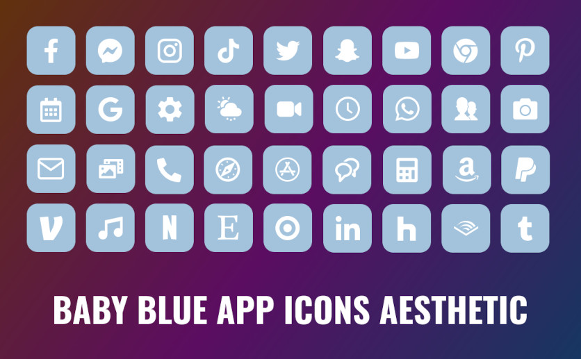 Baby Blue App Icons Aesthetic