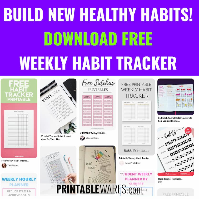 Weekly Habit Tracker Printable Template 2022